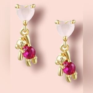 Pink Teddy dainty earrings